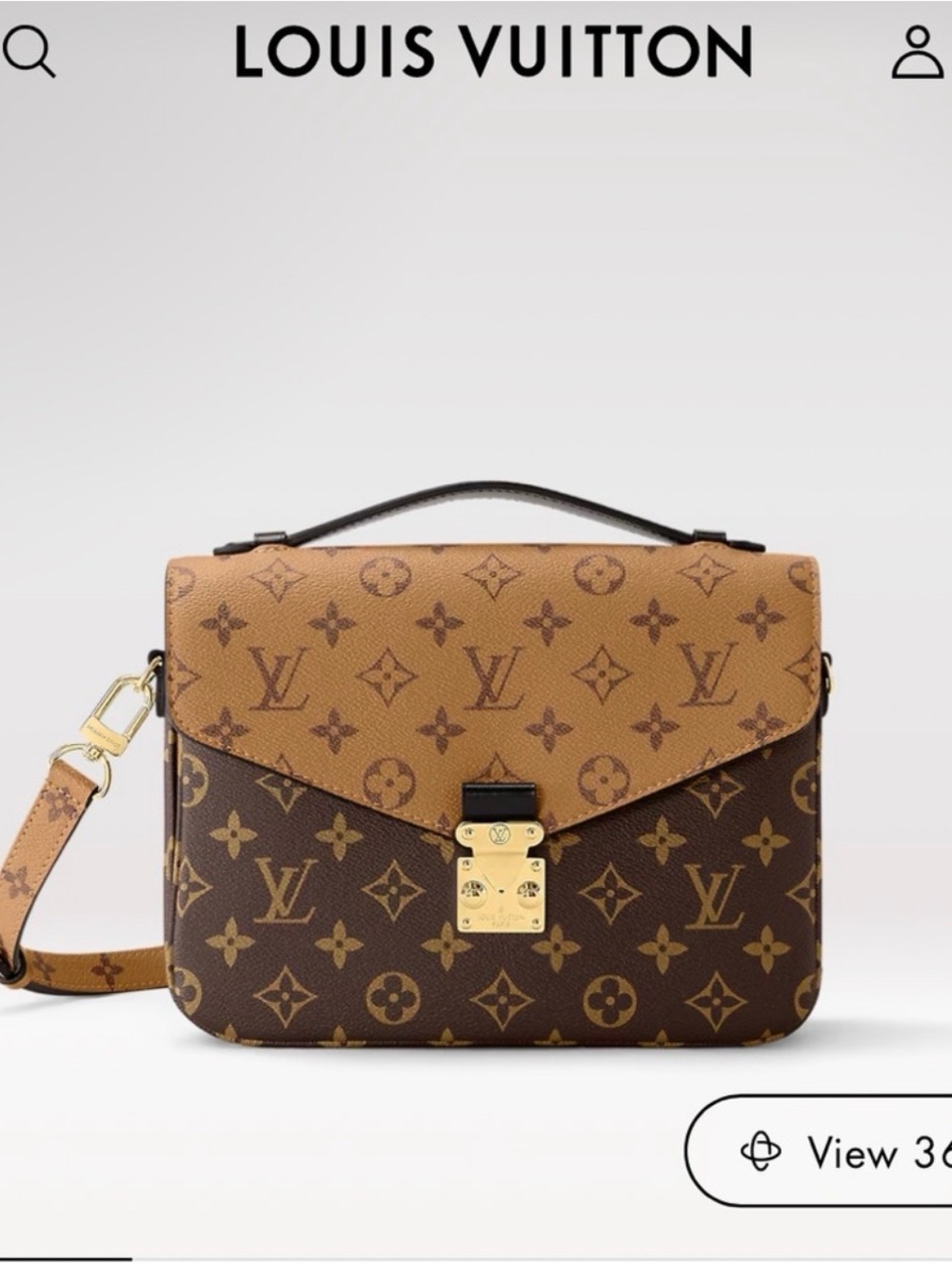 Louis Vuitton Pochette Métis Monogram Reverse gold-tone S-lock closure